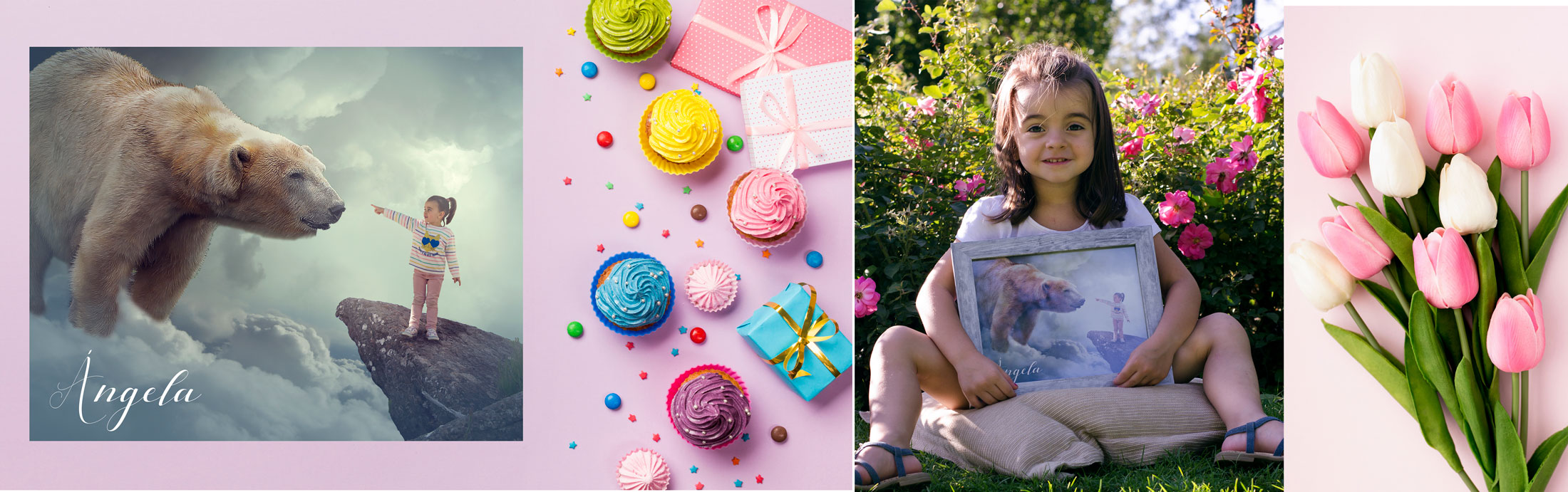 Luna de fresa - Fotografía de fantasia para niños